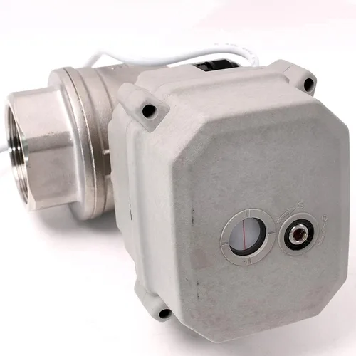 Miniatura 9 de NPT 1,5" válvula de bola motorizada AC24V/DC12-24V válvula de bola eléctrica CR2-02 con indicador y anulación manual Stainless Steel 304 with