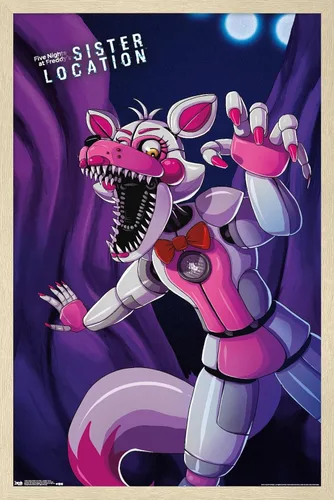 Miniatura 10 de Trends International Five Nights at Freddy's: Sister Location - Póster de pared Funtime Foxy, 14.725 x 22.375 pulgadas, versión enmarcada de madera