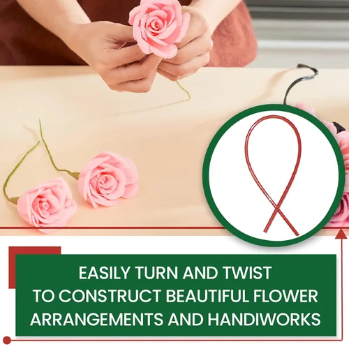 Miniatura 6 de Mandala Crafts Tallos de alambre floral marrón de 16 pulgadas, calibre 20, paquete de 100 – Tallo de flor y alambre para manualidades para ramo