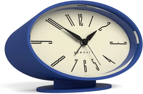 Miniatura 9 de NEWGATE® Ronnie - Reloj despertador, diseño retro ovalado, acabado de goma suave negro, ideal para mesita de noche, escritorio o estante, accesorio