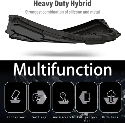 Miniatura 3 de Armor - Funda protectora para iPhone 13 de grado militar, cubierta de cuerpo completo, parachoques de aluminio, silicona incorporada, a prueba
