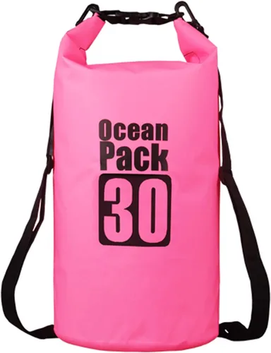 Miniatura 30 de 2L/3L/5L/10L/15L/20L/30L 500D Lona resistente PVC impermeable bolsa seca saco para kayak/canoa/pesca/rafting/natación/campamento/snowboard Rosado