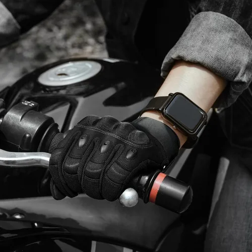 Miniatura 8 de Cierto Guantes de motocicleta para hombres y mujeres: guantes tácticos para pantalla táctil con dedo completo, nudillos duros transpirables y muñeca