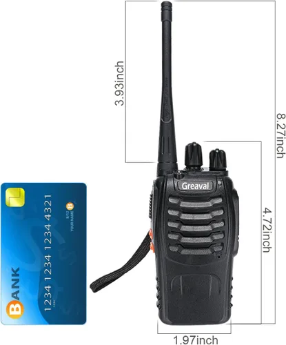 Miniatura 2 de Radio de 2 vías Walkie Talkie de largo alcance con auricular UHF de 16 canales 400-470 MHz (paquete de 2)