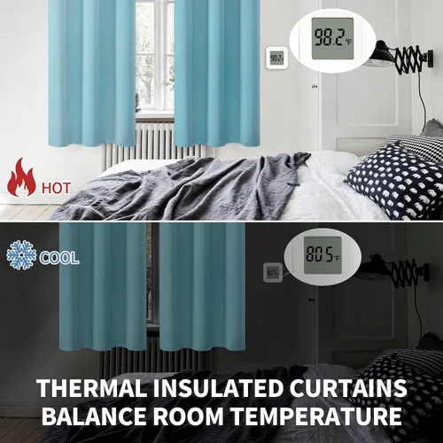 Miniatura 3 de BGment Cortinas opacas con aislamiento térmico y ojales, cortinas para oscurecer la habitación y la sala de estar, juego de 2 paneles