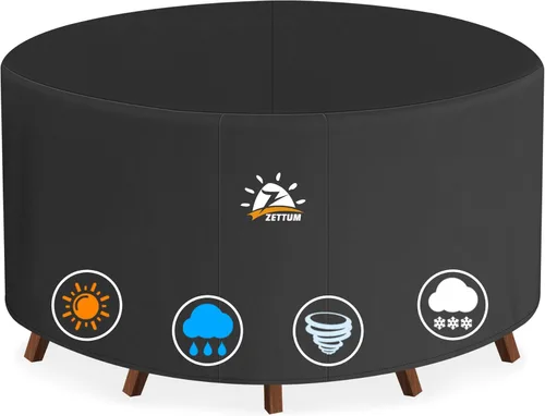 Miniatura 8 de Zettum Funda cuadrada para muebles de patio, funda de mesa 600D para exteriores, impermeable y resistente, juego de fundas extra grandes para mesa