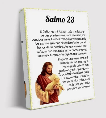 ART Salmo 23 En Español - Lienzo para pared, decoración de pared cristiana de Jesús con cordero, versículo bíblico en español para sala de estar,