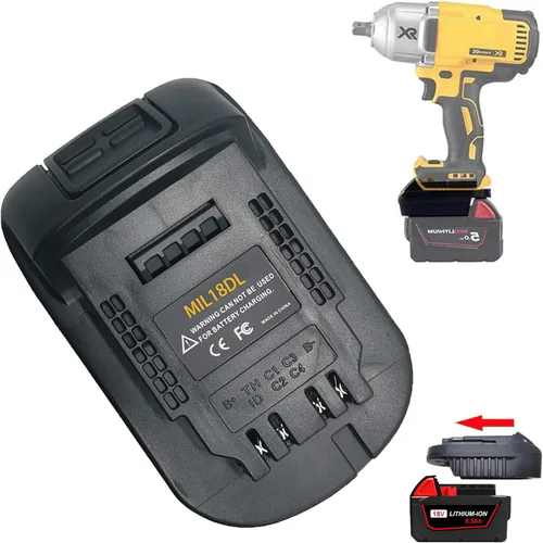 Adaptador Convertidor de Batería para Batería de Milwaukee a Dewalt, para Batería de Litio Milwaukee M18 de 18V Convertir a Baterías de Litio Dewalt