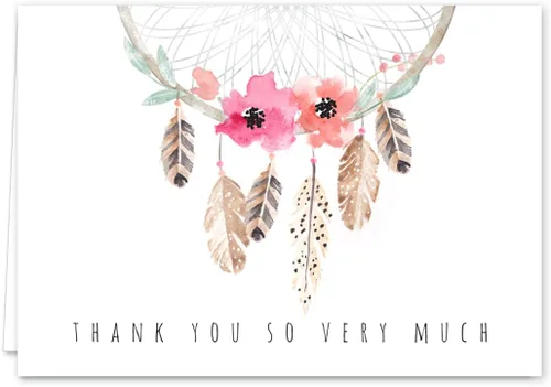 Miniatura 7 de Boho Spirit tarjeta de agradecimiento surtidas – Set de 36 interior en blanco – 6 Diseños interior en blanco – de tarjetas con sobres blancos