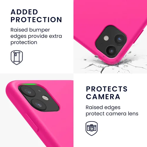 Miniatura 3 de kwmobile Funda compatible con Apple iPhone 11 - Funda de silicona TPU con acabado suave - Rosa neón