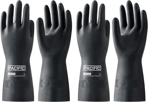 Miniatura 15 de PACIFIC PPE Guantes resistentes a productos químicos, guantes de goma industriales de gran resistencia, resistentes a ácidos, alcalinos y aceite, 32