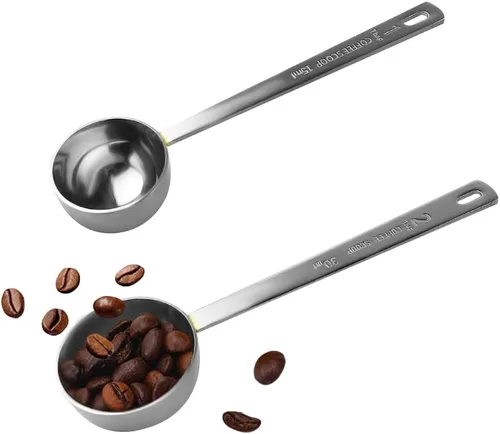 Cuchara de café, juego de cucharas de café de acero inoxidable, 1 cucharada (15ml) y 1 cucharadas (30ml), cuchara medidora, cuchara medidora de