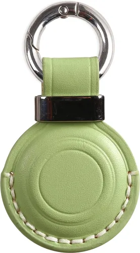 Miniatura 23 de Llavero de Cuero Genuino Compatible con Airtag, Soporte Seguro para Llavero de Air Tag Funda de Cubierta Anillo de Llavero Accesorios - Rosa V2.0