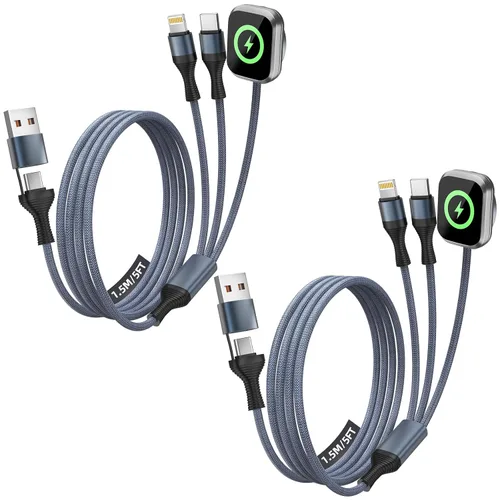 Miniatura 19 de Cruise Essentials - Cable de carga múltiple 3 en 2 para iPhone Watch Charger/iPhone 17/IP, iWatch Charger, Travel Camping Essentials compatible