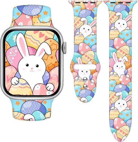 Miniatura 36 de Correa de reloj Holidays compatible con Apple Watch Series 11 10 9 8 7 6 5 4 3 Ultra SE para mujeres y hombres, correa de calabaza de silicona suave