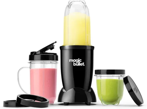 Miniatura 10 de Juego de licuadora Magic Bullet®, juego de 7 piezas, licuadora y procesador de alimentos de 250W, 2 vasos para mezclar, cuchilla cruzada, diseño