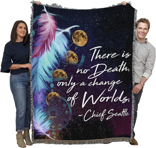 Miniatura 25 de Pure Country Weavers Manta con texto en inglés "I Am The Gentle Breeze Upon Your Face" con diseño de flores, para regalo de duelo y condolencia