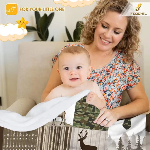 Miniatura 5 de FLOCHIL Manta de bebé personalizada para niños, manta de bebé personalizada con nombre, manta de bebé de bosque personalizada, regalo para baby