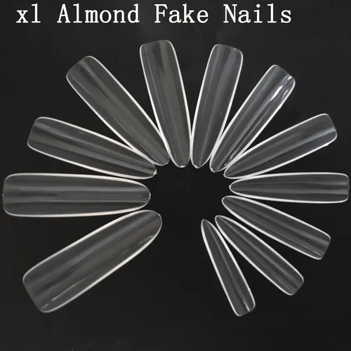 Miniatura 2 de LoveOurHome 240 puntas de uñas postizas XL de acrílico transparente en forma de almendra, uñas de cobertura completa, uñas postizas extralargas