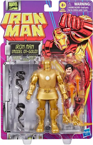 Miniatura 2 de Marvel Legends Series Iron Man (Modelo 01 - Oro), Figura de acción coleccionable de Iron Man Comics de 6 pulgadas, tarjeta de ampolla de inspiración
