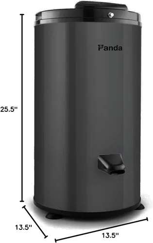 Miniatura 7 de Panda Secadora Centrífuga Portátil de 3200 RPM – Capacidad de 22 libras, Tambor y Carcasa Exterior de Acero Inoxidable, 110V – Elegante Gris Oscuro