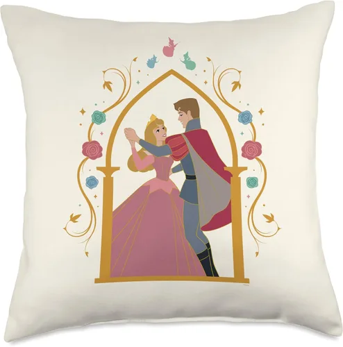 Miniatura 5 de Disney Princess Sleeping Beauty - Almohada para 65 aniversario, diseño de amor, 16 x 16 pulgadas, multicolor