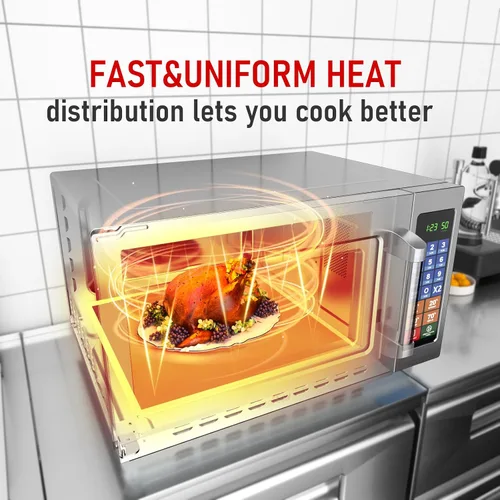 Miniatura 6 de CROSSON - Horno microondas comercial para encimera de 34L con 10 menús de memoria programable, 5 niveles de potencia, 3 etapas de cocción y control