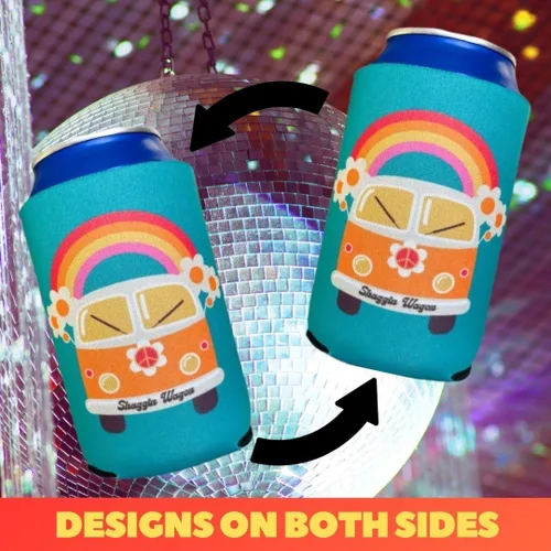 Miniatura 3 de Coozies Temáticas de los Años 70 - Regalo Genial para Cualquier Disco - Material de Neopreno Premium - Paquete de 6