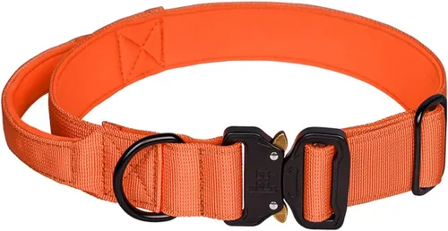 Miniatura 9 de Collar táctico para perro, collar ajustable de nailon para entrenamiento militar con mango de control y hebilla de metal pesado para perros medianos