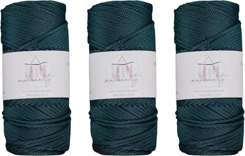 Miniatura 38 de Makromecity, Cordón de macramé de poliéster de 2 mm x 38 m (125 yardas) 2 mm de polipropileno, cordón de macramé para crochet, bolsas de macramé
