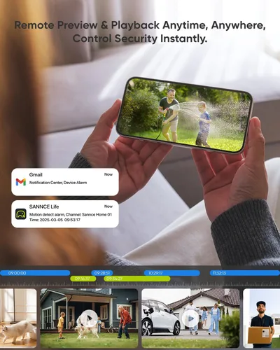 Miniatura 6 de SANNCE Sistema de cámara de seguridad PoE de 5 MP, NVR de vigilancia de 8 canales y 6 MP con 4 cámaras domo HD de 5 MP resistentes a la intemperie