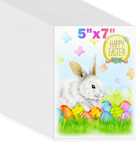 Miniatura 17 de 100 hojas de papel para acuarela, papel blanco de acuarela de 5"x7" a granel, papel de artista de 140 libras/300 g prensado en frío sin ácidos