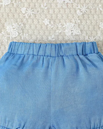 Miniatura 6 de Mioglrie Ropa para bebé niña con volantes y pantalones cortos, conjunto de ropa para niñas pequeñas