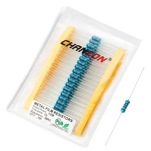 Miniatura 33 de Chanzon - 100 resistencias de película metálica 1/2 W (0.5 W) 10 Ω ohmios ±1% de tolerancia 10R MF, resistencias de agujero pasante con limitación