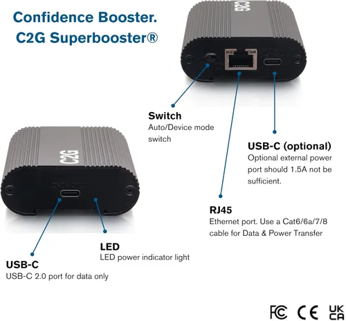 Miniatura 3 de C2G Superbooster® - Extensor de cámara USB sobre kit de caja a caja Cat