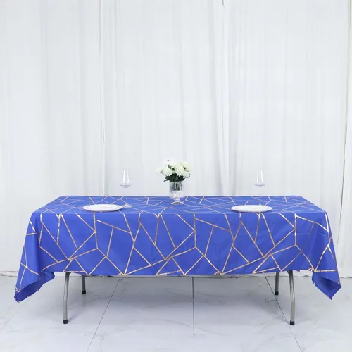 Miniatura 20 de Efavormart - Mantel redondo de poliéster de 120 pulgadas con patrón geométrico dorado Morado