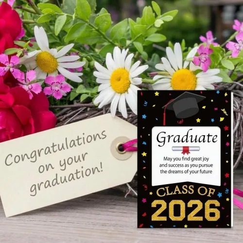 Miniatura 4 de D24TIME Tarjetas de graduación de clase de 2026 para él y ella, regalo de graduación feliz para hijo, hija, graduados de la escuela secundaria