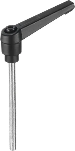 Miniatura 42 de uxcell Manija de palanca de sujeción ajustable M5 x 0.787 in óxido negro métrico acero al carbono macho roscado perillas de mano con botón