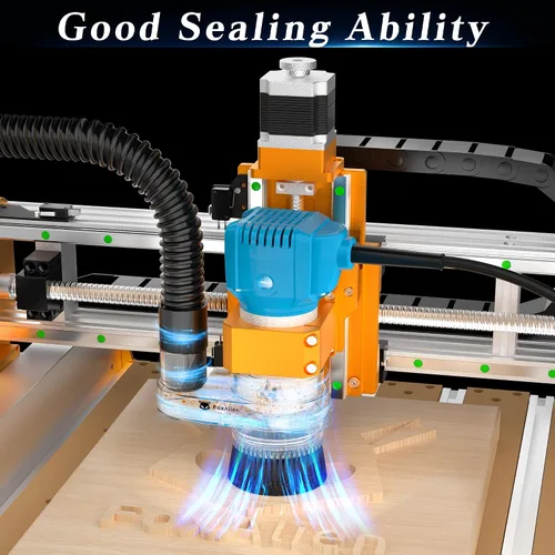 Miniatura 5 de FoxAlien Zapatilla Antipolvo de 69mm de Diámetro para Máquina de Router CNC, Compatible con Motor de Husillo de 52mm y Router de 65mm, Diámetro
