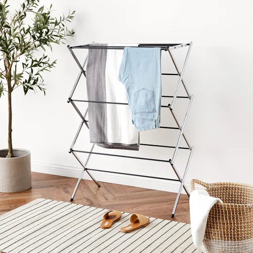 Miniatura 2 de Amazon Basics Escurridor portátil plegable para ropa de secado al aire en interiores, 14.5 x 29.5 x 41.8 pulgadas (largo x ancho x alto), plata