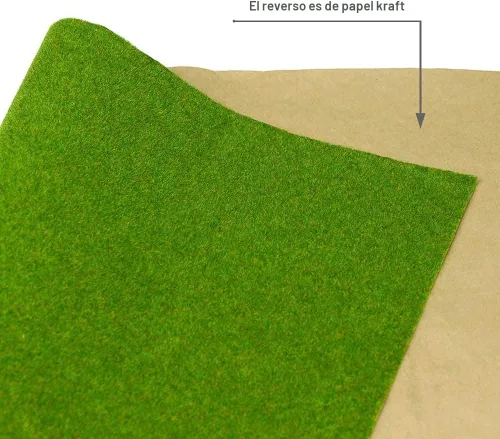 Miniatura 4 de CP138 - Alfombra de césped artificial para trenes color verde hierba, 15.7 x 39.4 in o 15.7 x 39 pulgadas para decoración de manualidades
