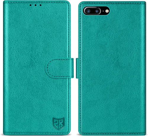 Miniatura 25 de ZZXX Funda tipo cartera para iPhone 7 Plus/iPhone 8 Plus con bloqueo RFID, ranura para tarjetas, función atril, cierre magnético, funda protectora