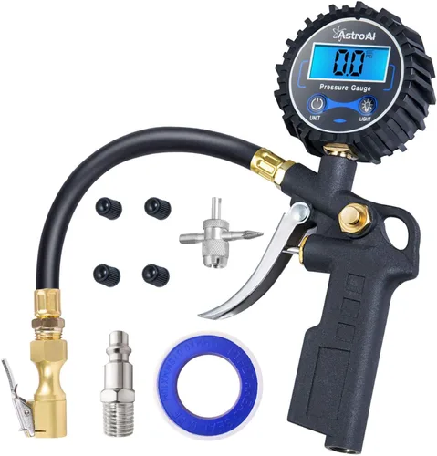 Miniatura 2 de AstroAI Medidor de presión de neumáticos digital con adaptador de válvula Presta (4PCS)