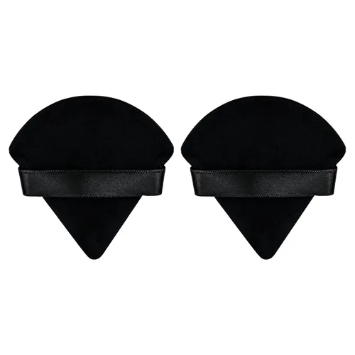 2 esponjas triangulares para polvo, esponja para maquillaje facial para polvo corporal suelto, herramienta de maquillaje de belleza, color negro