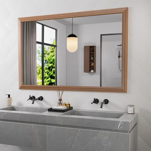 Miniatura 28 de Amorho Espejo de Baño Negro, Espejos de Pared de 24x30 Pulgadas con Marco de Metal Grueso para Sobre el Fregadero, Dormitorio, Sala de Estar