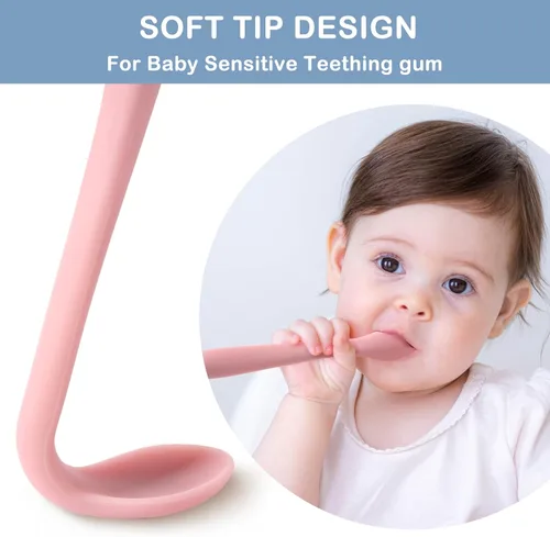 Miniatura 4 de TmepCheck - Cucharas de silicona que cambian de color de temperatura, cucharas de alimentación para bebés de primera etapa, utensilios para bebés