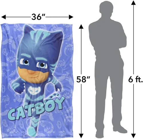 Miniatura 5 de LOGOVISION PJ Masks - Manta de personaje Catboy para niños, manta sedosa al tacto, 36 x 58 pulgadas