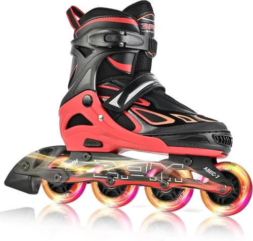 2PM SPORTS Vinal - Patines en línea ajustables intermitentes para niñas, todas las ruedas se iluminan, divertidos patines iluminadores para niños,