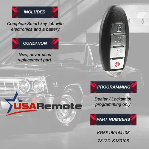 Miniatura 3 de Compatible con 2014 2015 2016 2017 Nissan Rogue Smart Key Fob Keyless Entry Remote (KR5S180144106)