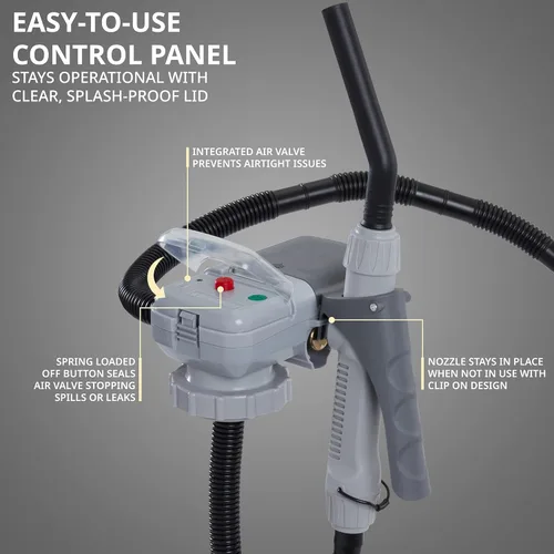 Miniatura 4 de Bomba automática de transferencia de combustible DEWAY con boquilla para control de flujo y parada, se adapta a la mayoría de las latas de gasolina